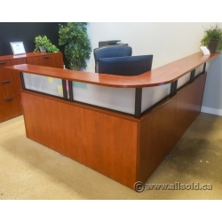 Autumn Maple L Suite Reception Desk with Transaction Counter